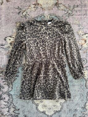 Splendid Girls Leopard Print Long Sleeve Dress
